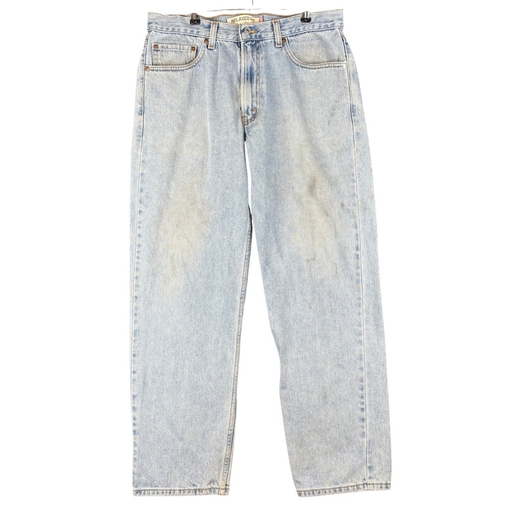 Levis 550 Relaxed Fit Jeans Mens 35x32 Light Wash Blue Denim 100% Cotton Casual